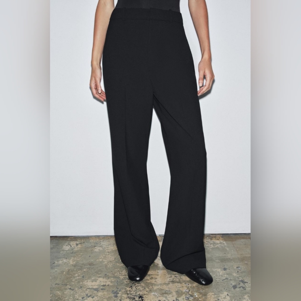 ZARA ZW COLLECTION HIGH-WAIST STRAIGHT LEG PANTS - Picture 3 of 7
